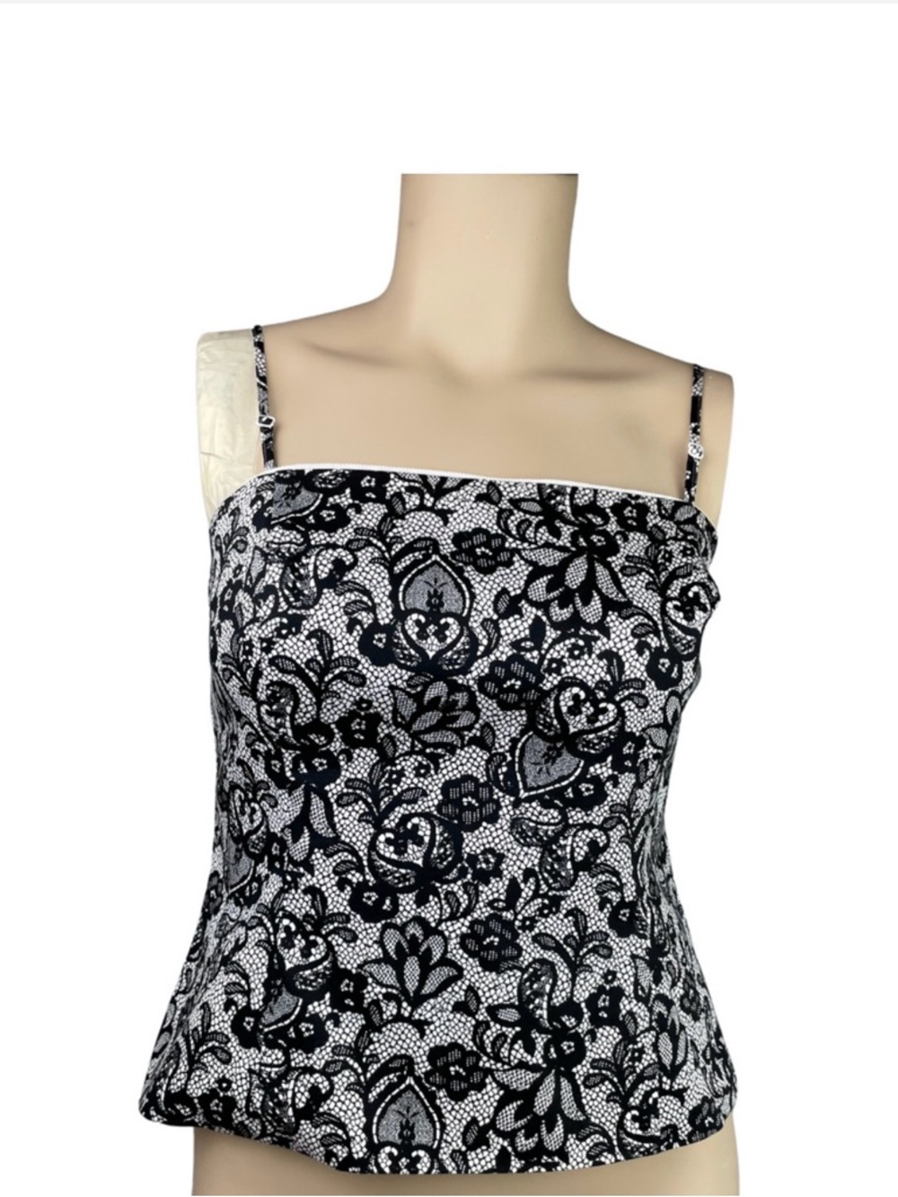 White House Black Market Floral Corset Sleeveless Top Blouse Size 14